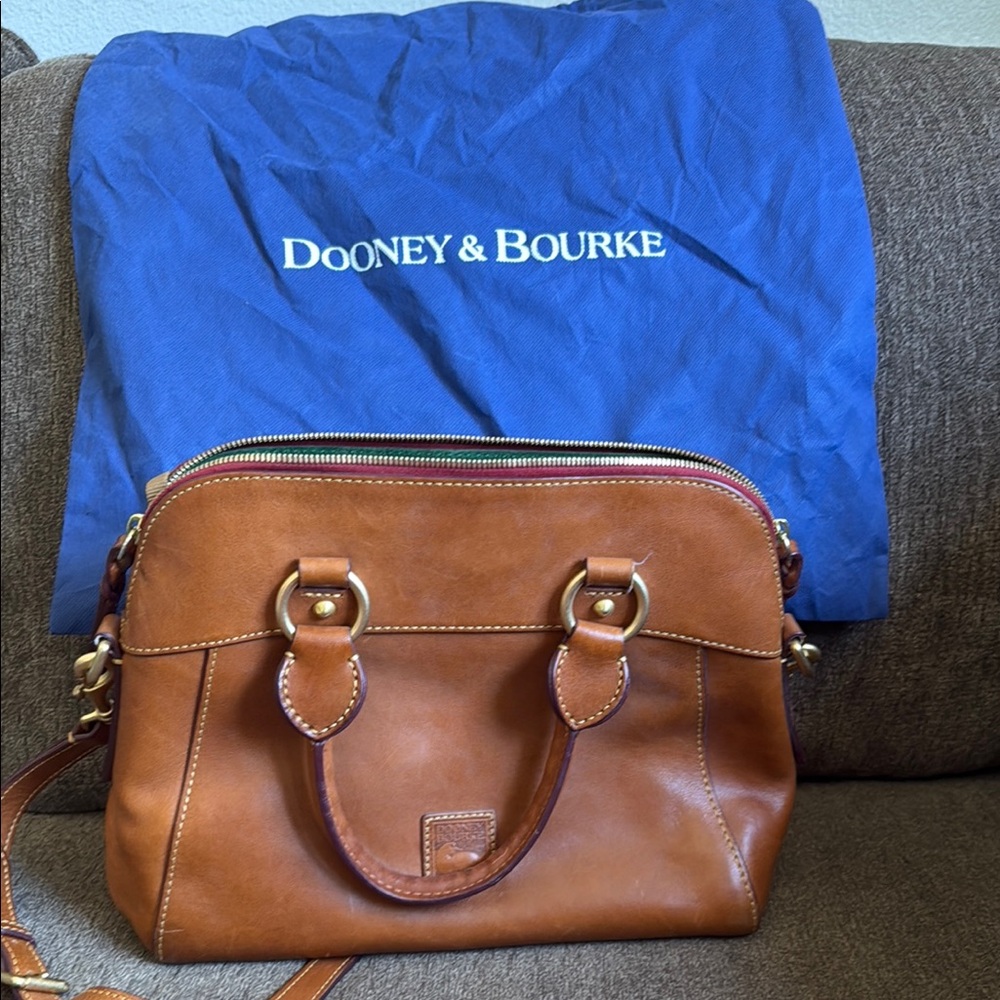Dooney & Bourke Tan Leather Handbag with Gold Accents